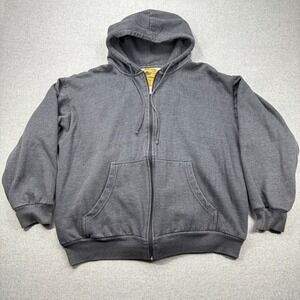 Bear River Workwear Full Zip Hoodie Mens L Gray Heavyweight Waffle Thermal Lined